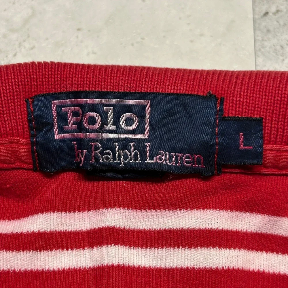 Polo Ralph Lauren Striped Polo Shirt Red Mens Small Short Sleeve Pique Pony
